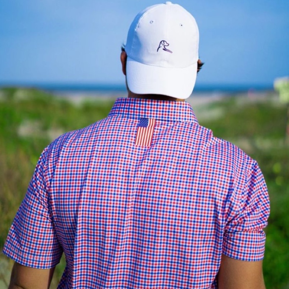 Rhoback Red and Blue Checkered Polo Shirt